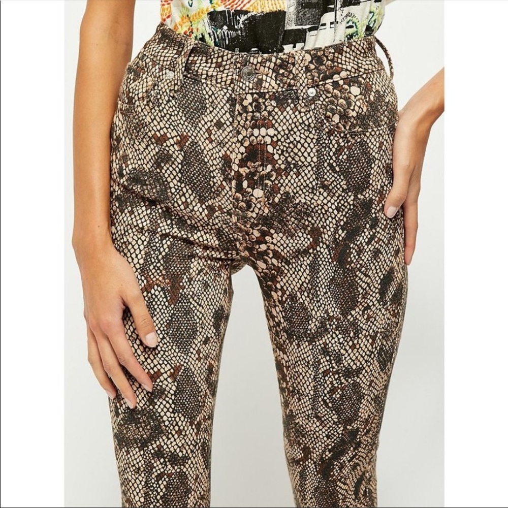 Free People High Rise Jeggings Two Faced Snakeskin - Picture 12 of 13